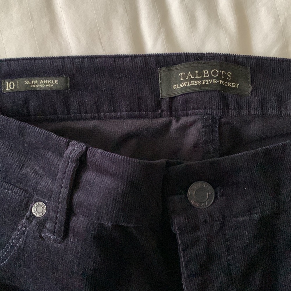 Talbot navy blue corduroy slim leg pants - Picture 4 of 6